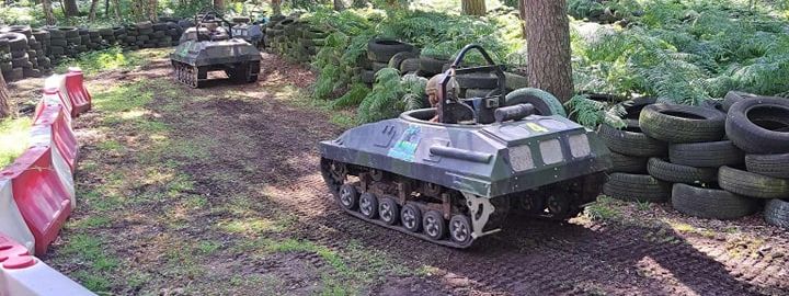 Mini tanks at a woodland scout event