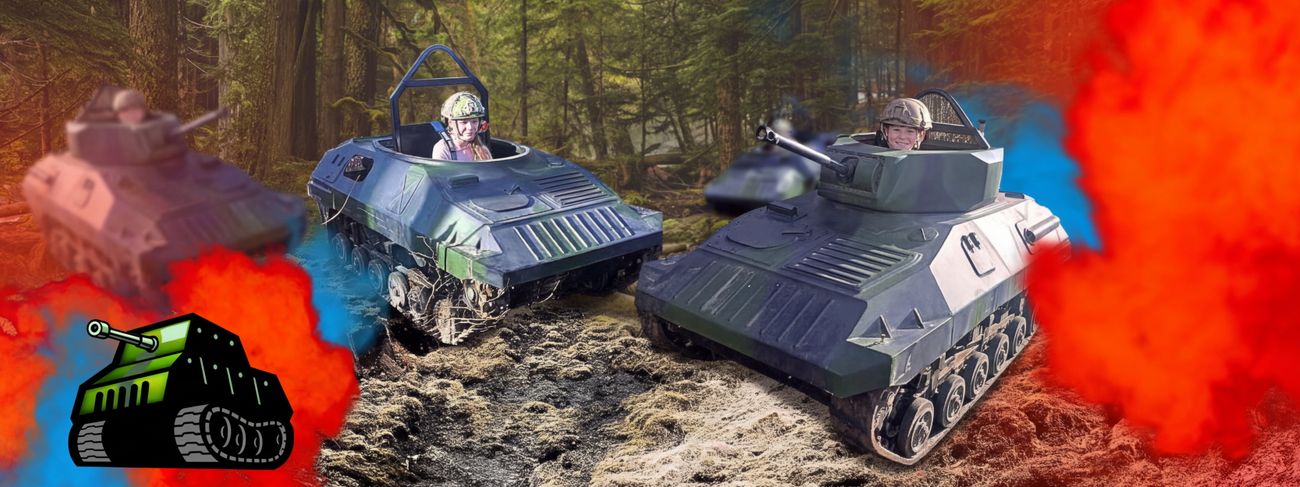 Mini tanks in action at our Teesdale track