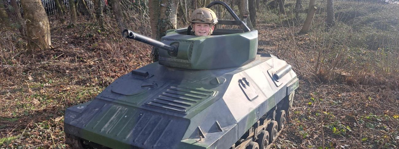 Mini tanks lined up ready for action