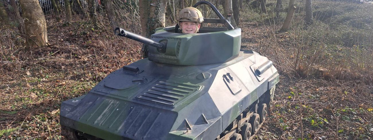 Mini tanks lined up ready for action